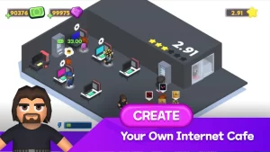 Internet Cafe Creator Idle 2.2.3 Apk Mod (Dinheiro Infinito) 2